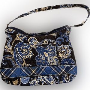 Vera Bradley Quilted Blue and Tan Paisley 10x7